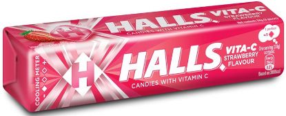 Picture of Halls Stick Candy - Vita C Strawberry 9pcs(34g)