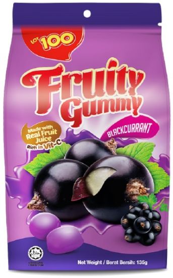 Picture of Lot 100 Fruity Gummy - Blackcurrant 300g
