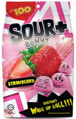Picture of Lot 100 Sour Plus Gummy - Strawberry 95g