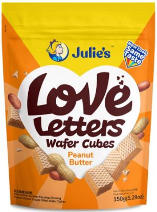 Picture of Julie Love Letters Wafer Cubes - Peanut Butter 150g
