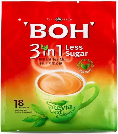 Picture of Boh 3In1 Tea Mix Less Sugar 18 x 16.5g