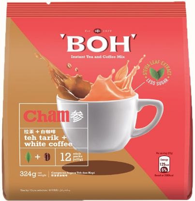 Picture of Boh 3In1 Cham Tea Tarik + White Coffee 12 x 27g