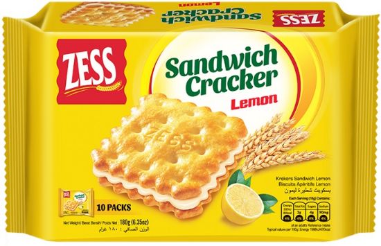Picture of Zess Sandwich Biscuit - Lemon 10 x 18g