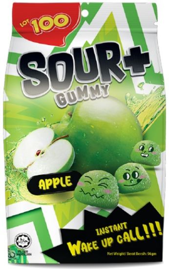 Picture of Lot 100 Sour Plus Gummy - Apple 95g