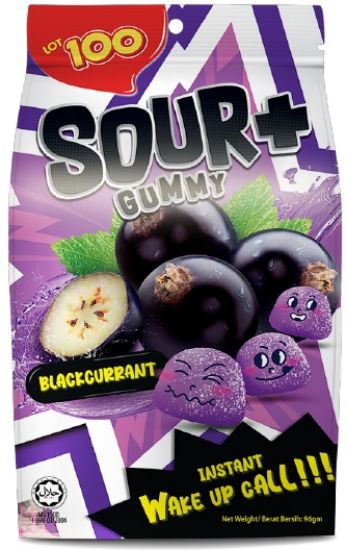 Picture of Lot 100 Sour Plus Gummy - Blackcurrant 95g