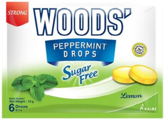 Picture of Woods Peppermint Drops Sugar Free - Lemon 12g