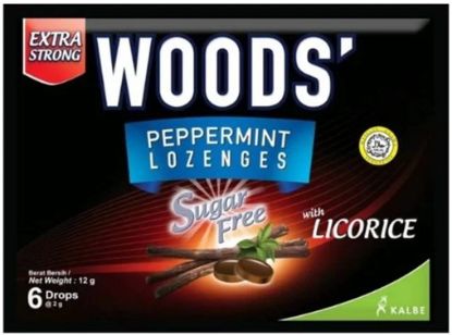 Picture of Woods Peppermint Drops Sugar Free - Licorice 12g