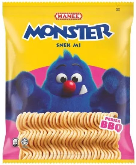 Picture of Mamee Snack - Monster Snek Mi BBQ Xtra Krunchy 8 x 25g