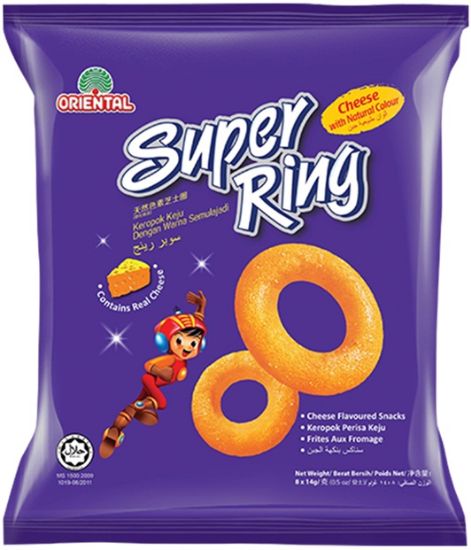 Picture of Oriental Snack - Super Ring Cheese Family Pack 8 x 14g
