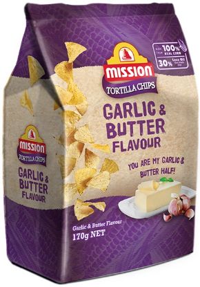 Picture of Mission Snack - Tortilla Chips Garlic & Butter 170g