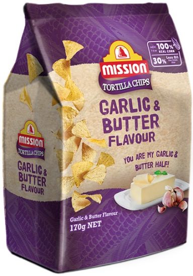 Picture of Mission Snack - Tortilla Chips Garlic & Butter 170g