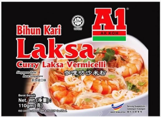 Picture of A1 Noodle Instant - Rice Vermicelli Curry Laksa 110g