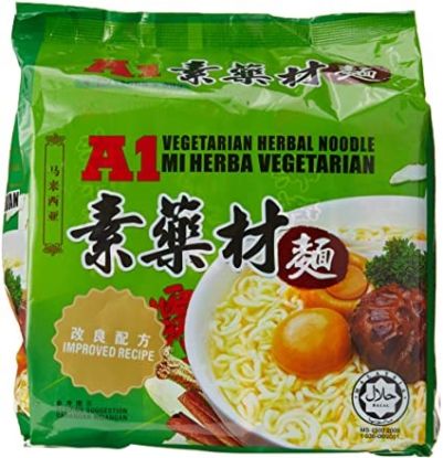 Picture of A1 Noodle Instant - Noodle Vegetarian Herbal 4 x 90g